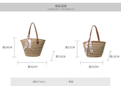 Striped Woven Tote Bag + Scarf