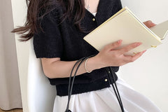 Faux Bow Leather Shoulder Bag