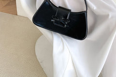Faux Bow Leather Shoulder Bag