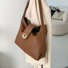 Tote Faux Bag Plain Leather