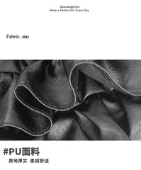 Leather Bag Faux Crossbody Top Handle Ruffle