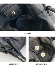 Leather Bag Faux Crossbody Top Handle Ruffle