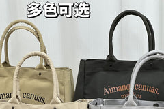 Lettering Canvas Tote Bag