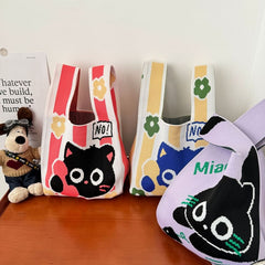 Bag Tote Knit Cat
