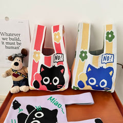 Bag Tote Knit Cat
