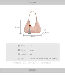 Floral Print Faux Leather Shoulder Bag / Bag Charm / Set