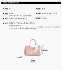 Top Handle Plain Faux Leather Crossbody Bag + Scarf