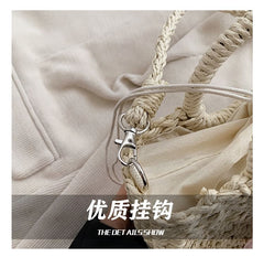 Top Handle Woven Crossbody Bag + Scarf