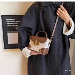 Plain Top Leather Faux Crossbody Bag Handle Flap