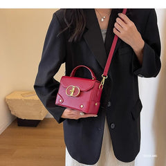 Plain Top Leather Faux Crossbody Bag Handle Flap