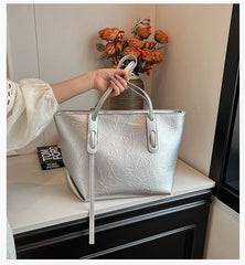 Faux Plain Tote Bag Leather