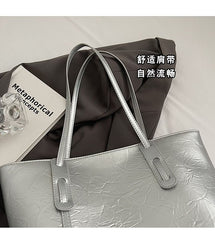 Faux Plain Tote Bag Leather