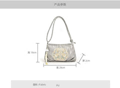 Flower Embroidered Shoulder Bag