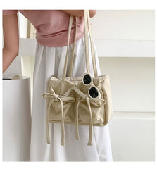 Tote Nylon Bag Accent Plain Bow