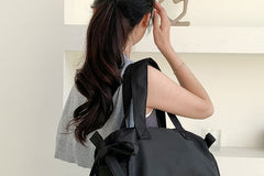 Accent Plain Bag Tote Nylon Bow