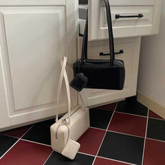 Shoulder Bag Plain Leather Faux