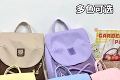 Bear Applique Lace-Up Backpack / Bag Charm / Set