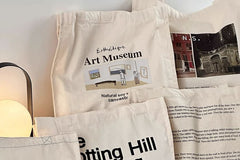 Print Canvas Tote Bag / Bag Charm / Set
