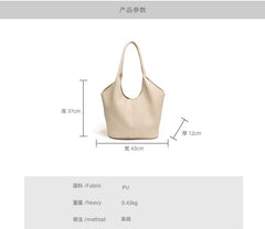 Faux Leather Plain Tote Bag