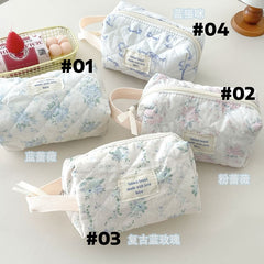 Rose / Cat Print Makeup Bag