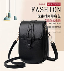 Leather Flap Faux Crossbody Bag