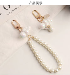 Cloud Faux Pearl Bag Charm Keyring Phone