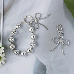 Bow / Bead Bag Charm Keyring Phone
