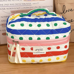 Polka Dot Fabric Makeup Bag / Clutch / Pencil Case
