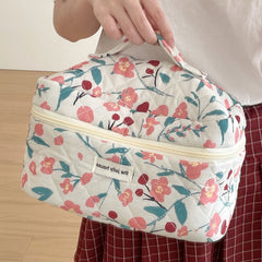 Floral Fabric Makeup Bag / Clutch / Pencil Case