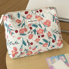 Floral Fabric Makeup Bag / Clutch / Pencil Case