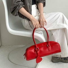 Plain Bag Shoulder Faux Leather