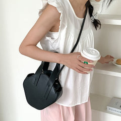 Handle Top Crossbody Leather Plain Faux Bag