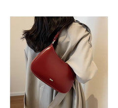 Faux Leather Bag Shoulder Plain