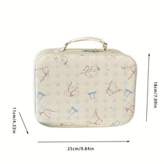 Animal Faux Leather Boxy Makeup Bag