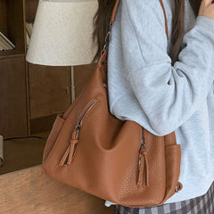 Leather Shoulder Faux Bag Tassel