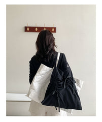 Shopper Bow Plain Drawstring Bag