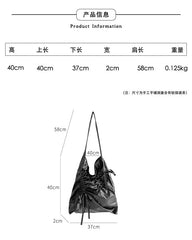 Shopper Bow Plain Drawstring Bag