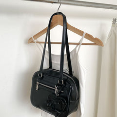 Multi-Pocket Bag Faux Tote Leather