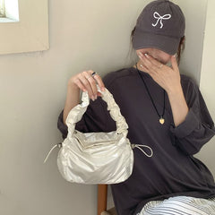 Drawstring Bag Ruched Shoulder