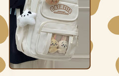 Lettering Print Transparent Panel Crossbody Tote Bag / Backpack