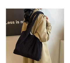 Plain Corduroy Bag Tote