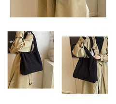 Plain Corduroy Bag Tote