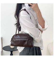 Bowler Faux Leather Plain Bag