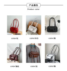 Faux Leather Shoulder Bag Plain