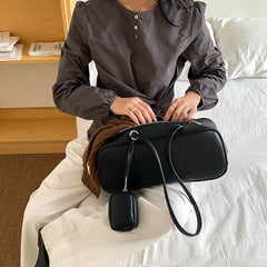 Shoulder Bag + Faux Purse Coin Leather