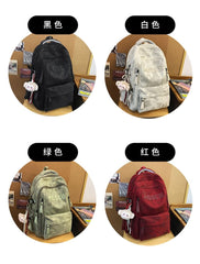 Applique / Tie Lettering Backpack Nylon Set Bag Dye Laptop Charm