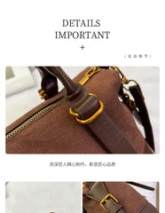 Plain Handle Suede Faux Crossbody Bag Top