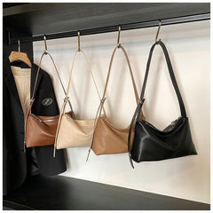 Faux Plain Bag Leather Shoulder