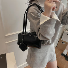 Faux Leather Shoulder Bag Box