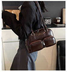 Bag Bowler Faux Leather Plain